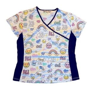 Green Town Scrub Top Size Small